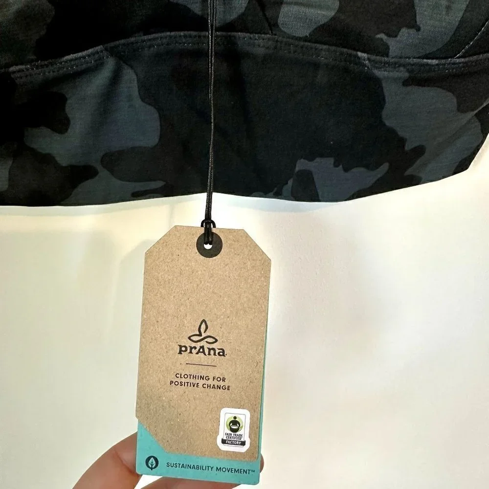 NWT Prana Layna Brami in Black Camo - Size Small